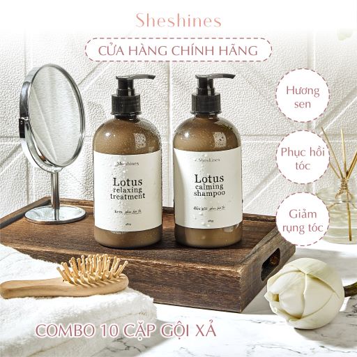 Combo 10 Cặp sản phẩm Dầu gội - Dầu xả Lotus Sheshines