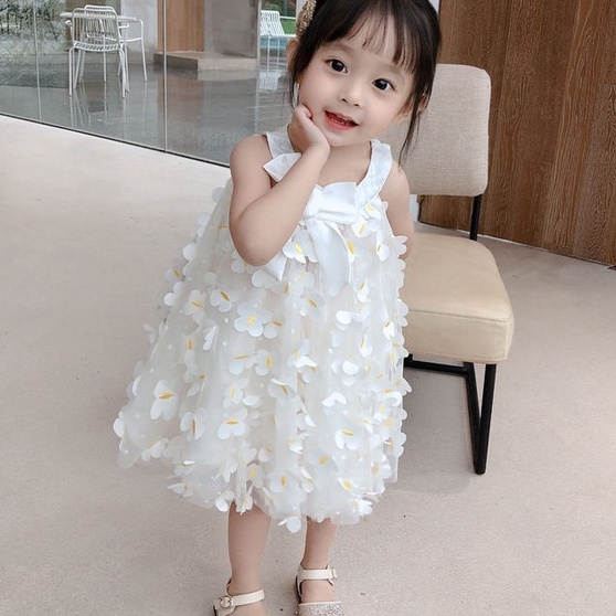 Đầm Công Chúa Không Tay Phối Lưới Họa Tiết Bướm Thời Trang Mùa Hè Dành Cho Bé Gái 1-5 Tuổi