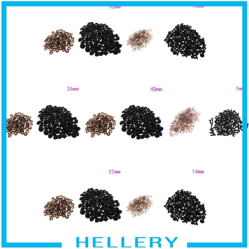 Set 100 Mắt Nhựa Màu Đen 5-20mm Làm Đồ Thủ Công DIY