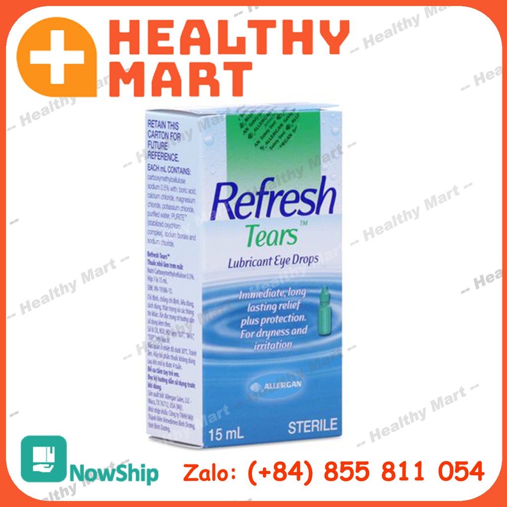 ✔️️️Refresh Tears [Chai 15ml] Làm Dịu Nhất Thời Cảm Giác Nóng Rát, Kích Ứng Và Khó Chịu Do Khô Mắt