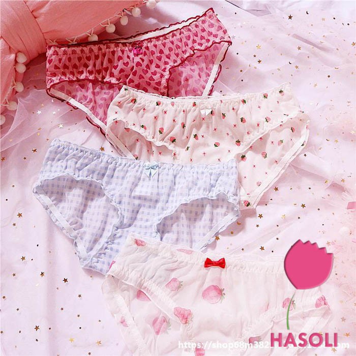 Quần Lót Nữ Ren Lưới Siêu Thoáng Nhiều Hình Họa Tiết Dễ Thương 115 S64
