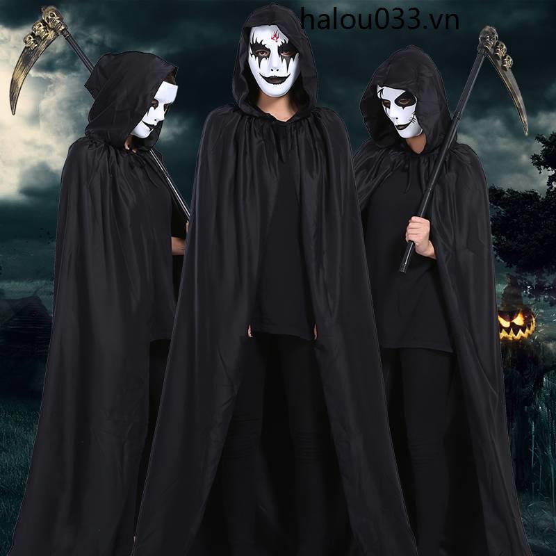Bán Chạy Áo Choàng Đen Có Mũ Trùm Hóa Trang Thần Chết Cho Bé Dịp Halloween