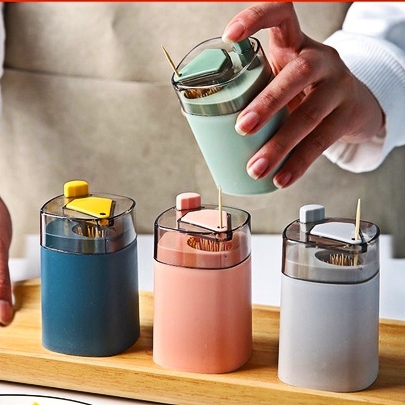 Hộp đựng tăm xỉa răng mini chống bụi có thể tháo rời trang trí nhà cửa/văn phòng