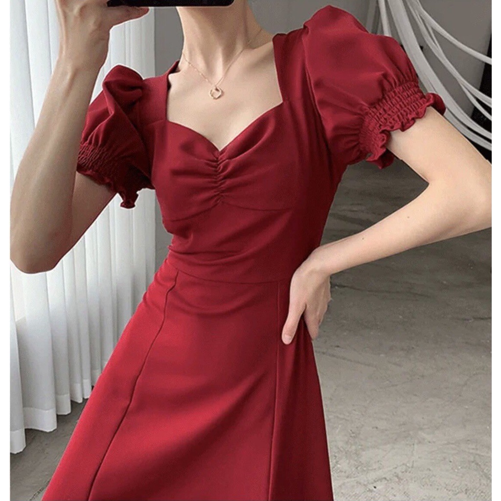 Đầm Maxi Đi Biển ❤️FREESHIP❤️ Dáng Dài Xẻ Tà Tay Ngắn Bo Thun Nhún Ngực