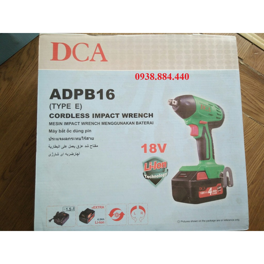 18V/4.0Ah x 2 Máy siết buloong dùng pin DCA ADPB16E