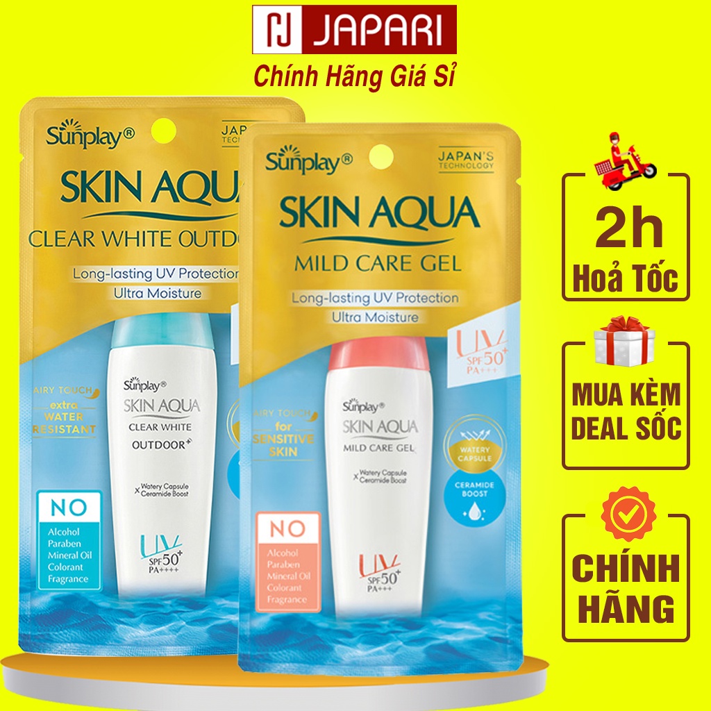 [CHÍNH HÃNG] Kem Chống Nắng Sunplay Skin Aqua Cho Da Mặt, Toàn Thân Kcn Sữa/Gel Nắp xanh/đỏ - Mỹ Phẩm JAPARI