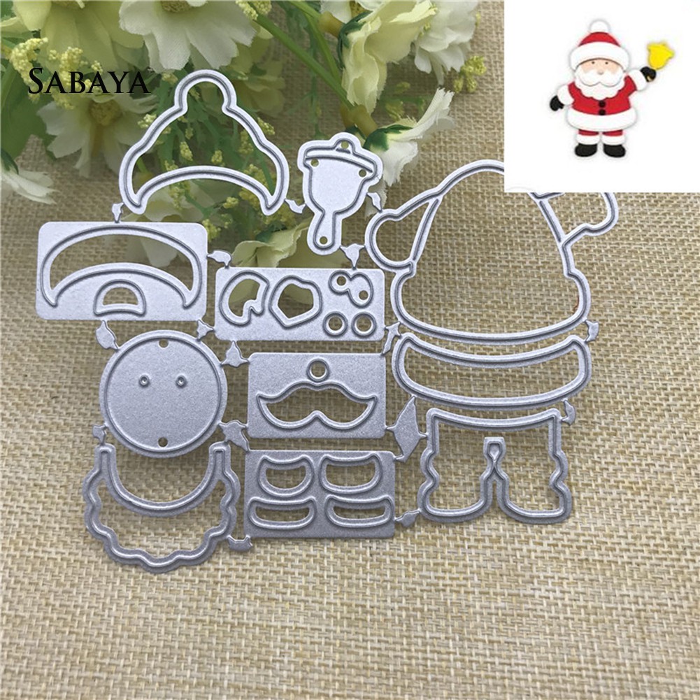 Khuôn cắt giấy làm từ kim loại hình ông già noel trang trí sổ thủ công