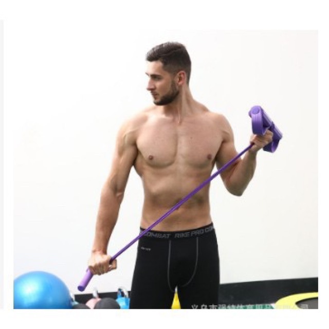Dây Tập Bụng - Dây Kéo Đàn Hồi Kháng Lực 4 Ống Cao Su, Dây Tummy Trimmer Đa Năng Tập Bụng, Thể Dục, Tập Gym Tại Nhà AS01