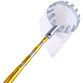 [ HÀNG LOẠI 1] Dụng Cụ Hái Trái Cây Trên Cao Chuẩn 16 Cm Kèm Gậy Kim Loại 5m Siêu Chắc, Vợt Hái Quà Kèm Sào 5m