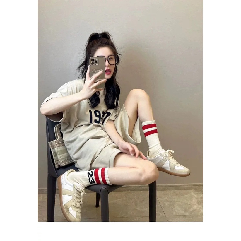 Bộ Đùi Nam Nữ Form Rộng Hàn Quốc1977- Bộ Đùi Tay Lỡ  Dày Mịn Thoáng Mát Thiết Kế  Kiểu Dáng Năng Động Trẻ Trung