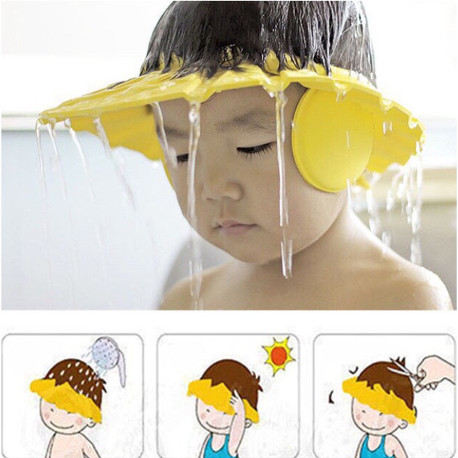 Mũ Tắm Em Bé Nón Cắt Tóc Gội Đầu (màu ngẫu nhiên)