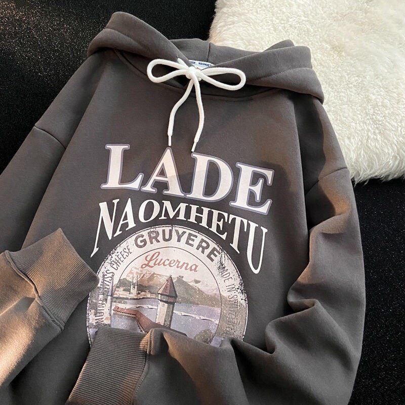 Áo Nỉ Hoodie Mũ 2 Lớp LADE Form To Rộng Unisex Nam Nữ Kiểu Dáng Ulzzang Hàn Quốc