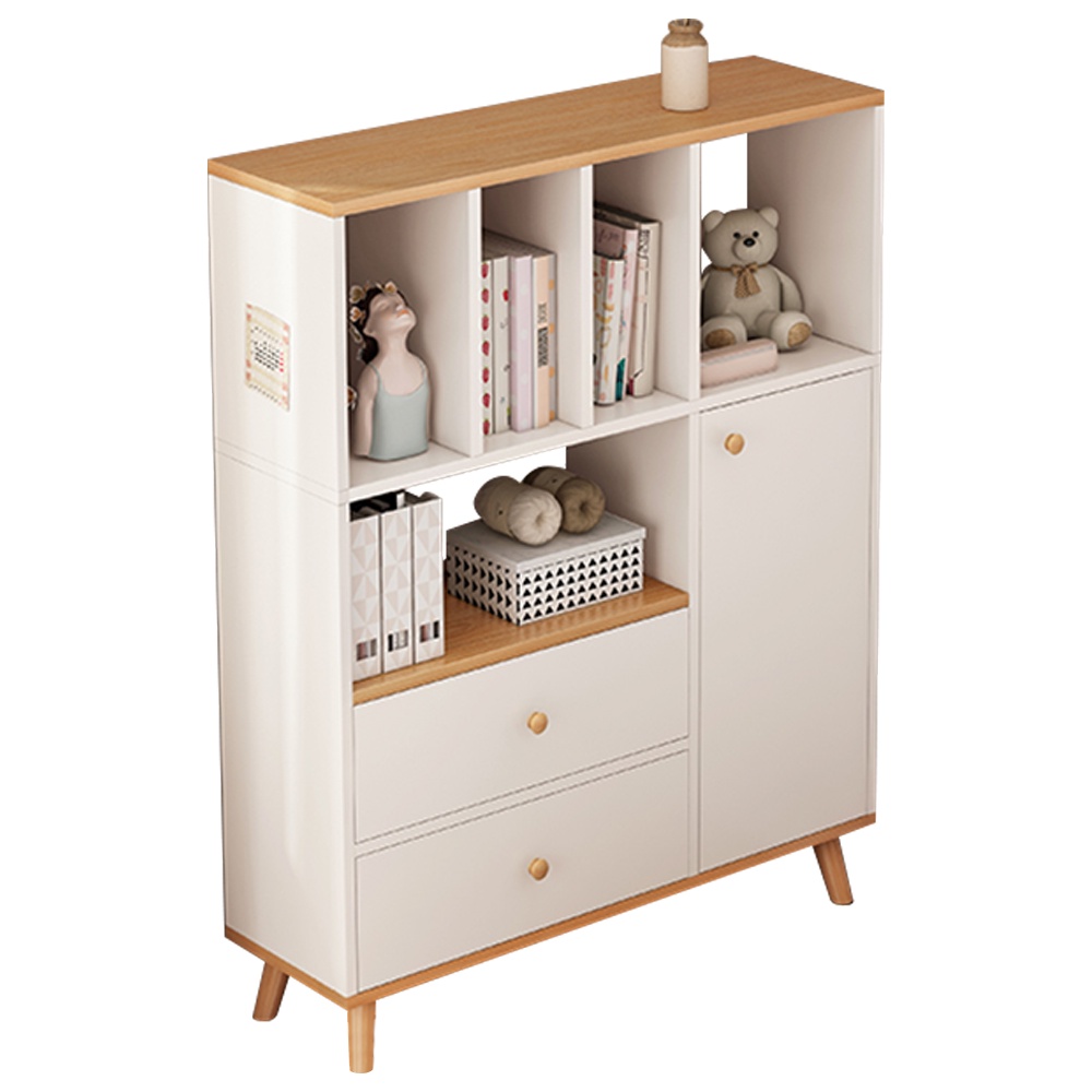 Kệ sách đa năng trắng kèm vân gỗ Tâm House K143