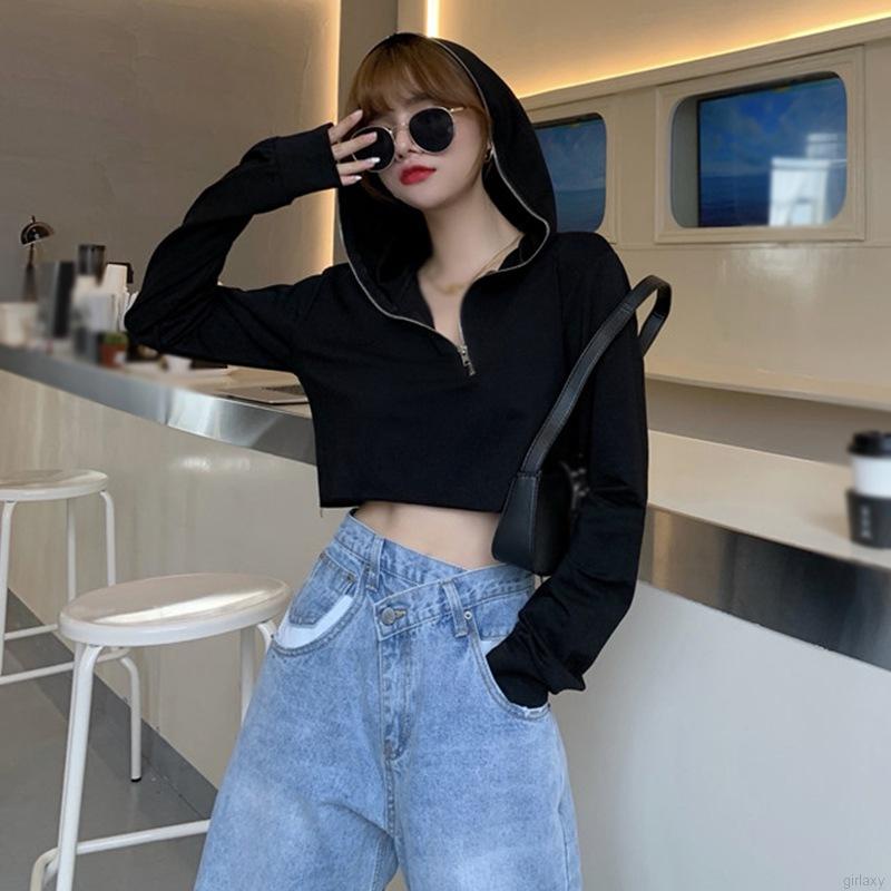 Áo hoodie lửng màu sắc thời trang | BigBuy360 - bigbuy360.vn