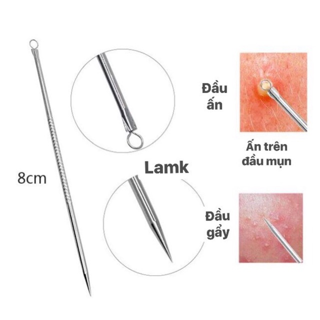 Que nặn mụn Vacosi/ Jangling thép không rỉ, an toàn do da Linh Giang