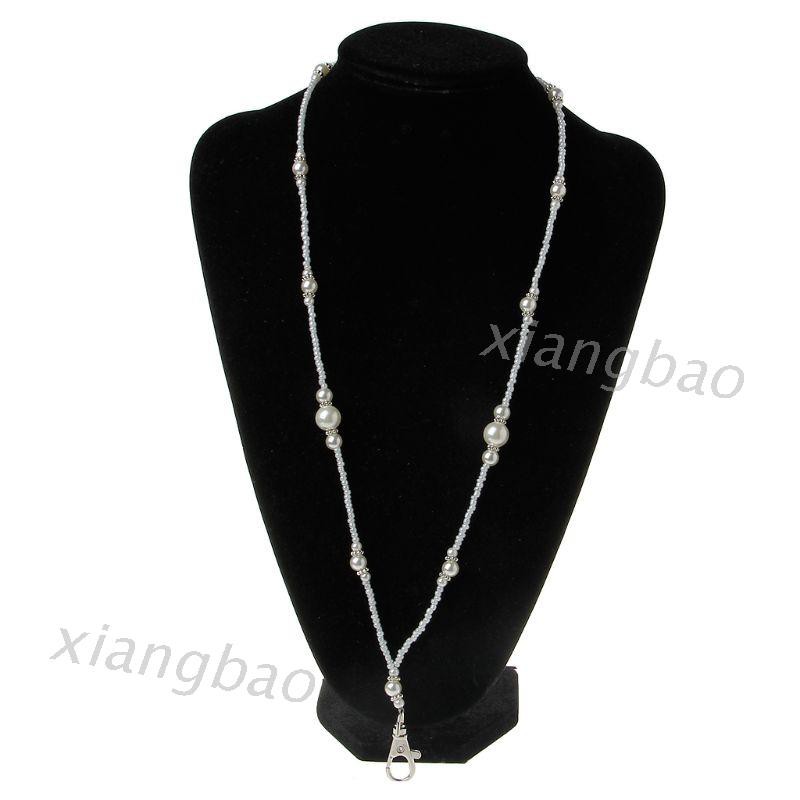 Dây Đeo Thẻ Id Đính Ngọc Trai Nhân Tạo Dài 10m