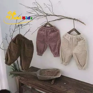  Quần Thu Đông DaHi Kids Bé Trai Bé Gái Chất Nhung Bo Gấu Dày Mềm Dáng Bo Gấu Size 10-30kg