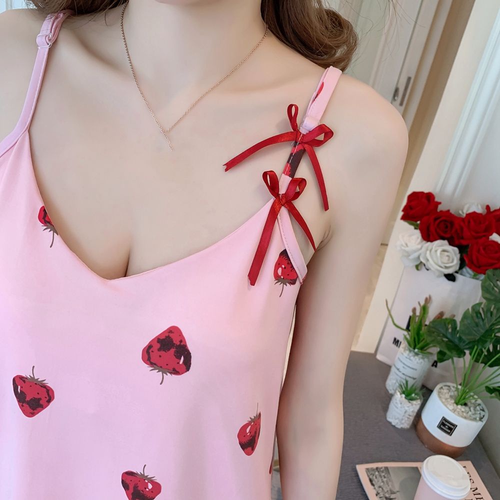 Đầm Ngủ Hai Dây Cổ Chữ V In Họa Tiết Hoạt Hình Dễ Thương Thoải Mái Cho Nữ | BigBuy360 - bigbuy360.vn