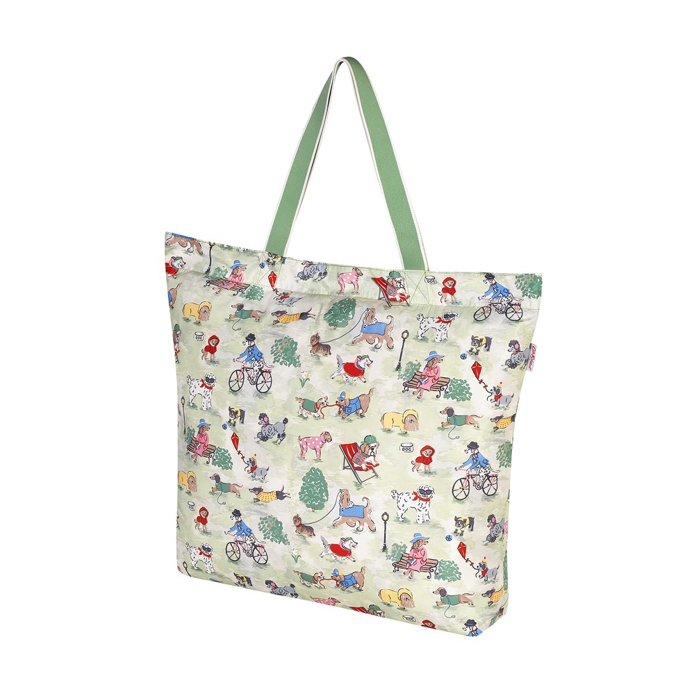 Cath Kidston - Túi Large Foldaway Tote Park Dogs - 984515 - Green