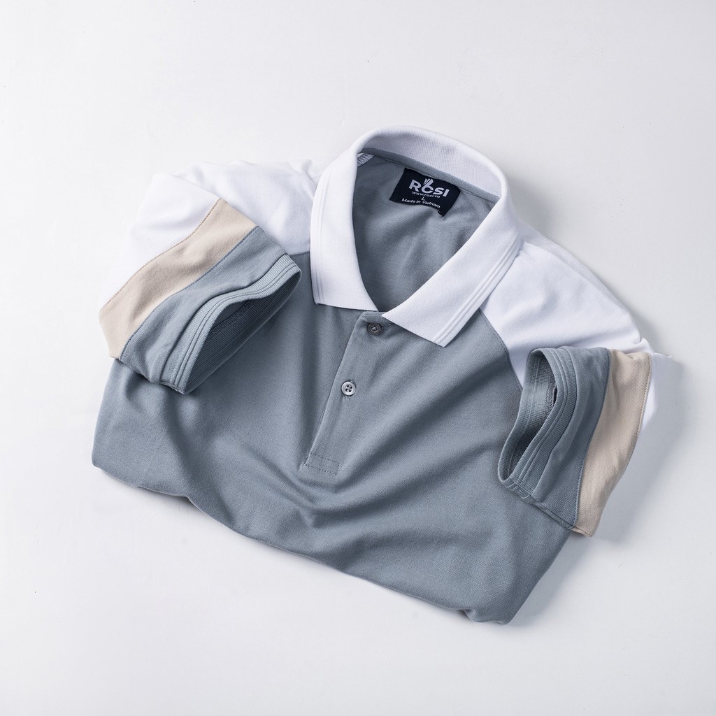 Áo thun nam cao cấp Rosi PL02 cổ polo tay bo ngắn,vải cotton cá sấu phối màu hiện đại,dáng ôm (Slimfit) trẻ trung. | BigBuy360 - bigbuy360.vn