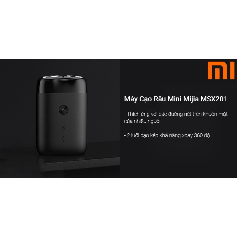 Máy Cạo Râu Mini Xiaomi Mijia MSX201-Chống Nước, Vệ Sinh Dễ Dàng, Lưỡi Dao kép Dễ Chịu Bh 12 Tháng