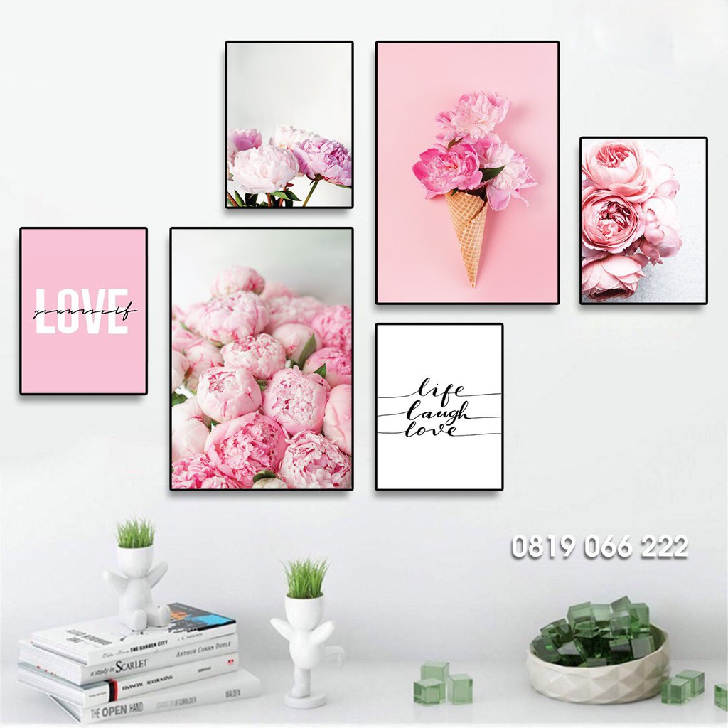 Tranh Treo Tường Canvas, Decor Phòng ngủ ⚡FREE SHIP⚡ Bộ 6 tranh giá rẻ, khung nổi, full hơn 20 mẫu