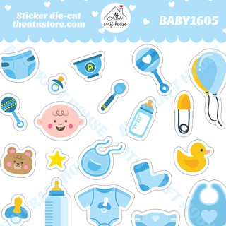 BABY BOY Sticker die-cut - Sticker cắt rời - Nguyên vật liệu làm Scrapbook Handmade