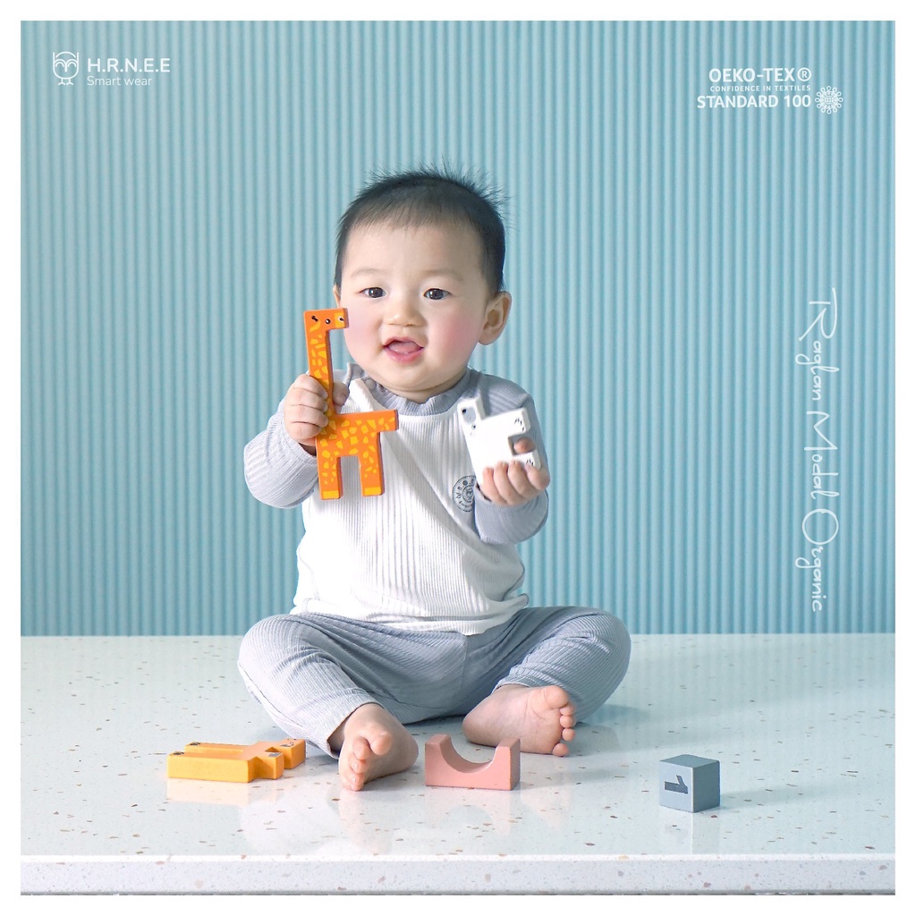 Bộ quần áo dài tay hãng HRNEE vải sợi sồi MODAL mềm mịn thoáng mát