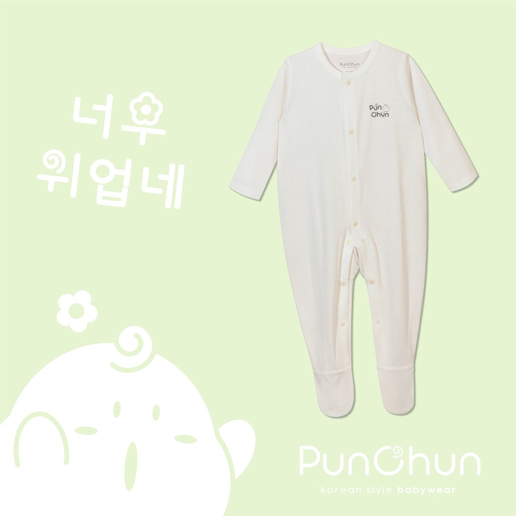 [RẺ VÔ ĐỊCH] Body dài tay cúc giữa sơ sinh 0-12m Punchun