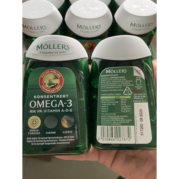Combo 2 lọ Dầu cá Omega 3 Moller nội địa  Nauy hộp 112 viên