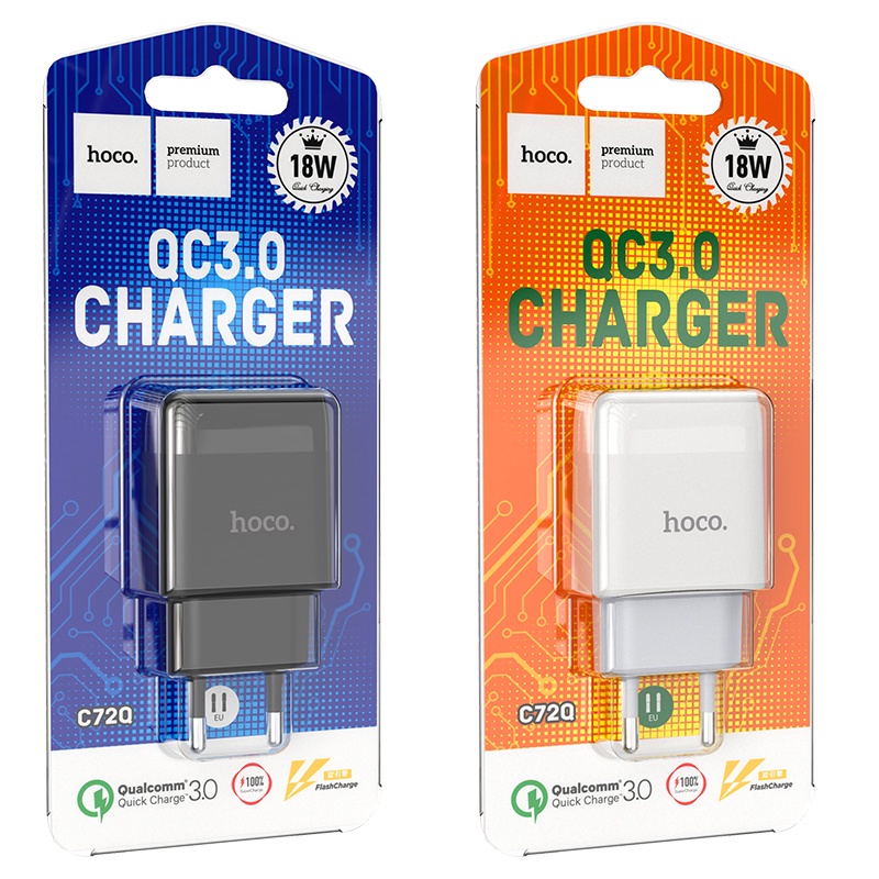Củ sạc nhanh HOCO C72Q 18W Qc3.0 thích hợp cho Iphone 12 11 Pro Max Xr Samsung S20 S21 A51