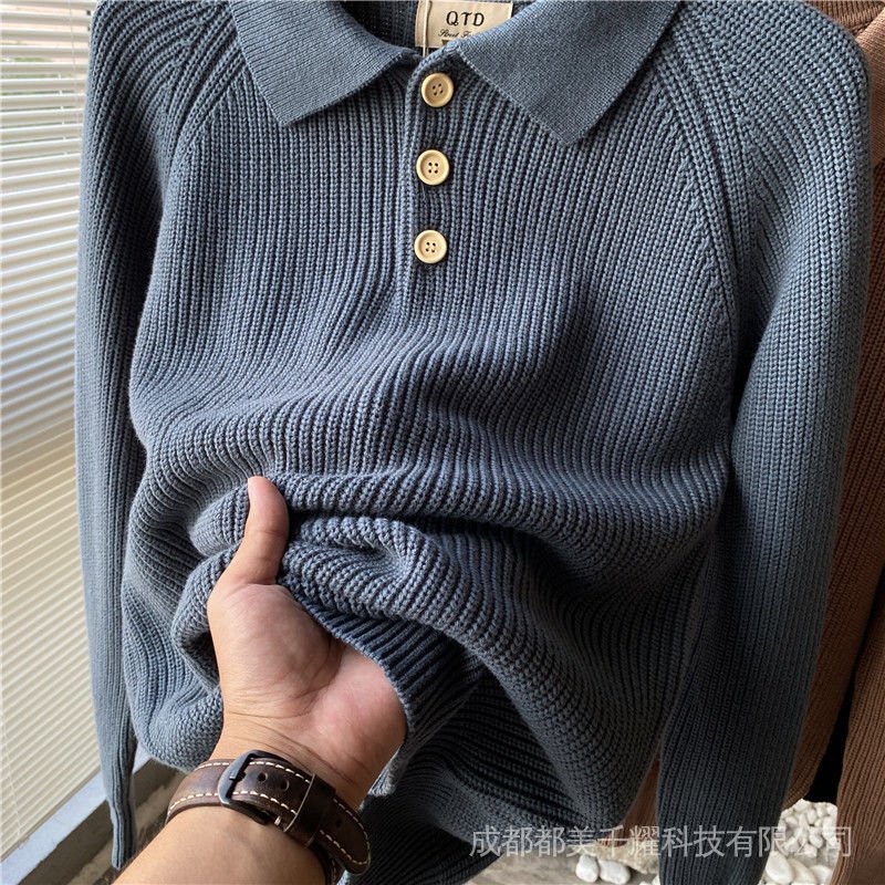 Áo Len Polo Tay Dài Màu Sắc Thời Trang Cho Nam