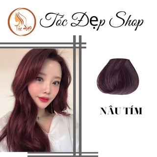 NHUỘM TÓC MÀU NÂU TÍM - LÊN TỪ NỀN TÓC NÂU (KHÔNG CẦN TẨY TÓC)