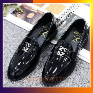Giày lười nam da bò thật - đế cao su đúc 3cm khâu chắc chắn - mã m020