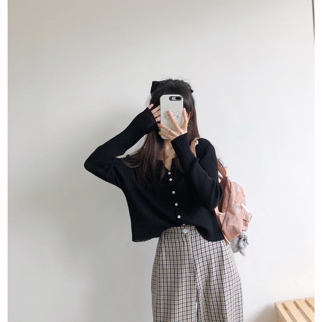 Áo cardigan len tăm cổ tròn Ulzzang (hàng QC) - KÈM ẢNH THẬT | WebRaoVat - webraovat.net.vn