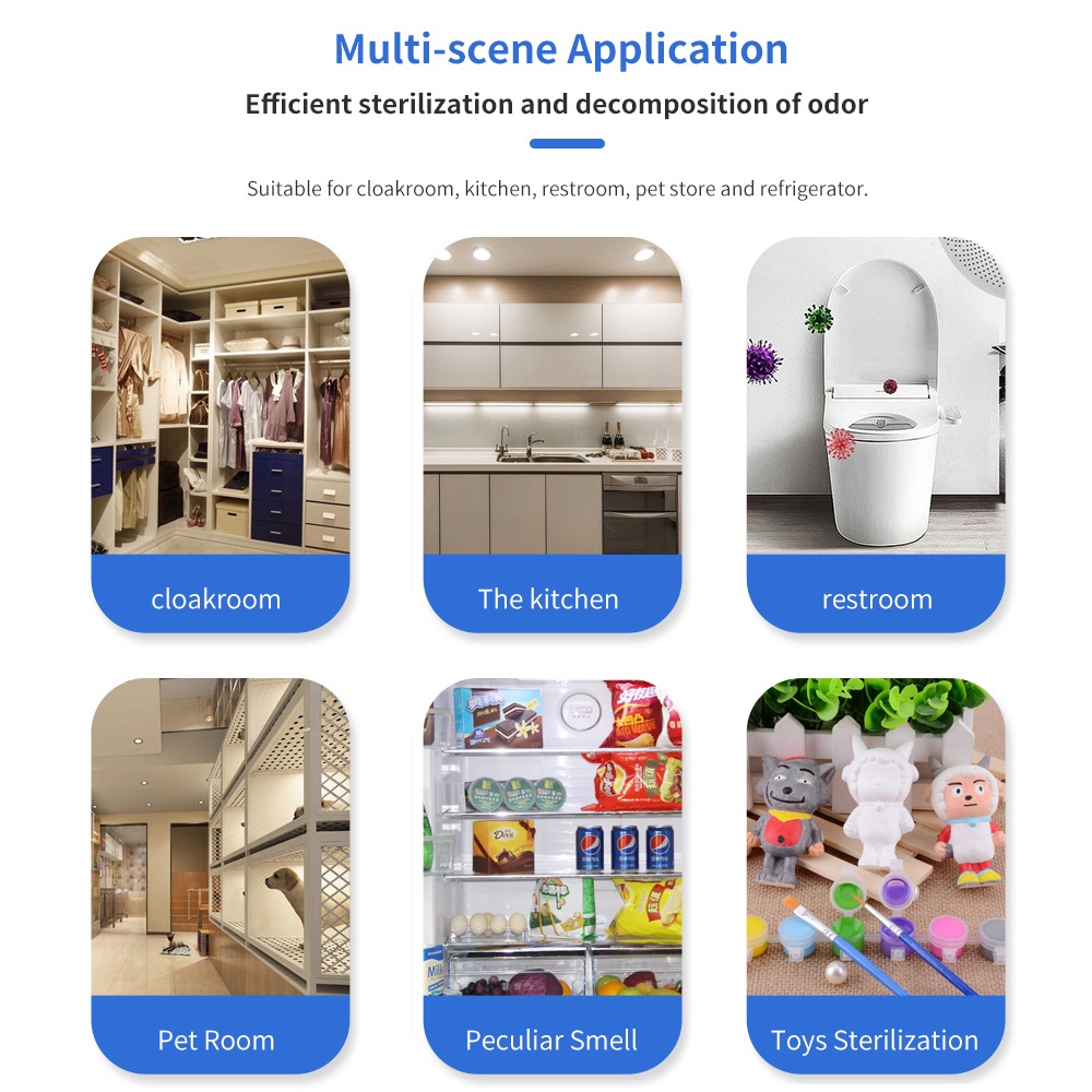 Máy lọc không khí ozone ion âm khử mùi/ khử trùng nhà tắm/ nhà bếp/ nhà vệ sinh