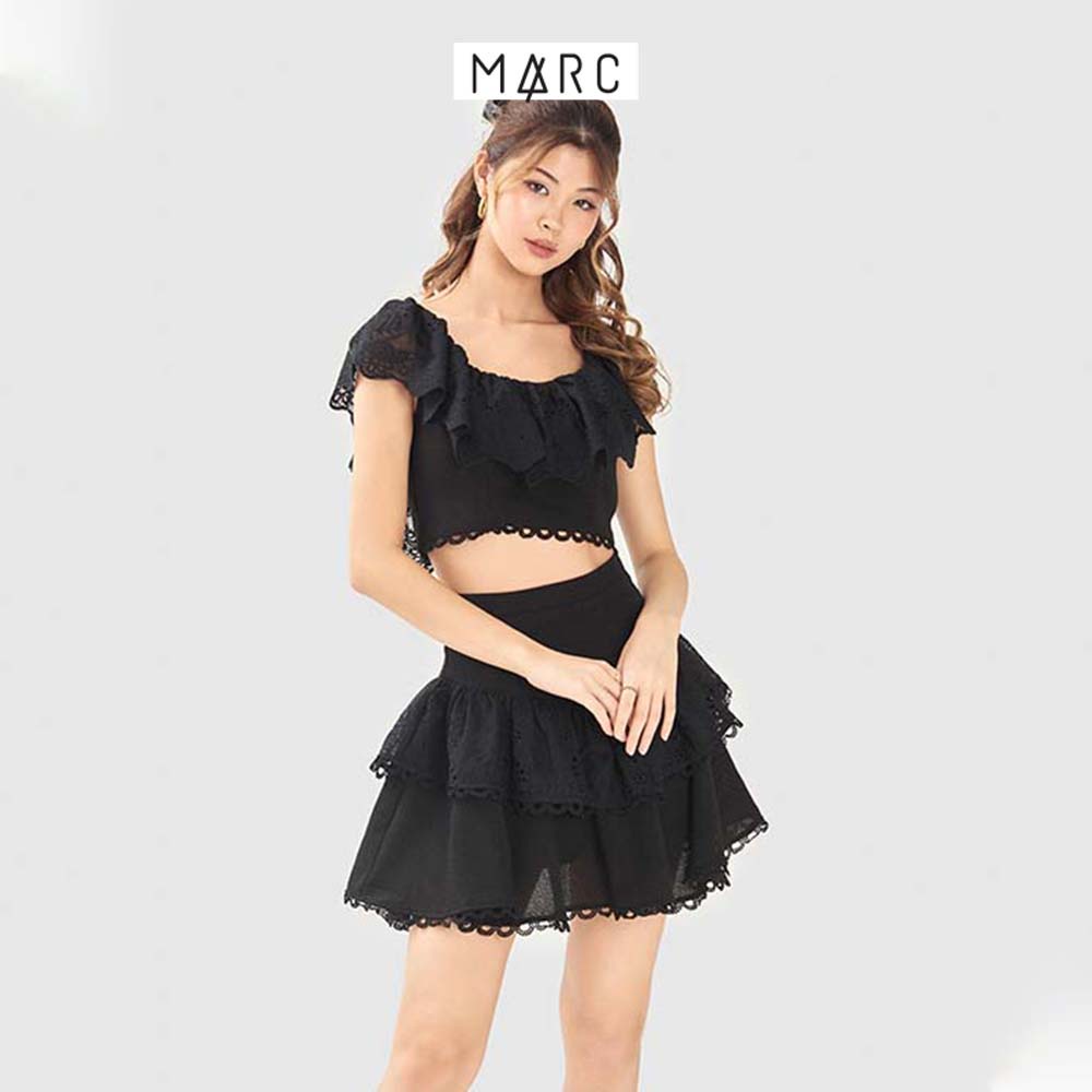 Áo nữ MARC FASHION croptop trễ vai viền bèo ren