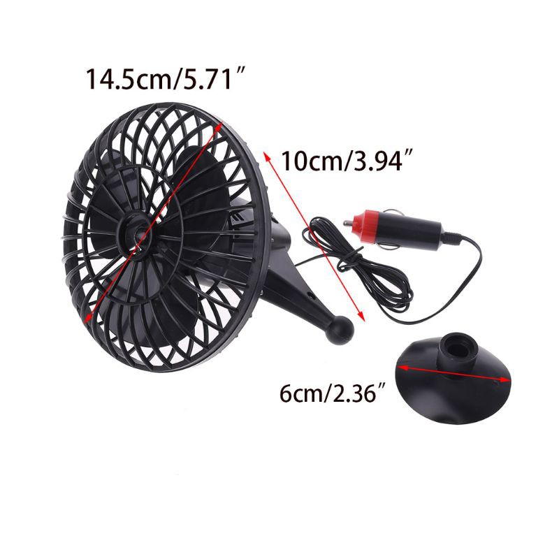 Quạt mini thổi gió mát trên xe hơi 12V