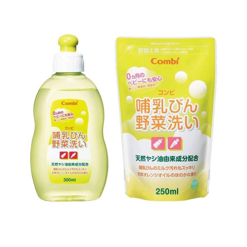 Dung dịch rửa bình sữa và rau củ quả từ dầu cọ Combi Chính hãng nhập khẩu Nhật Bản