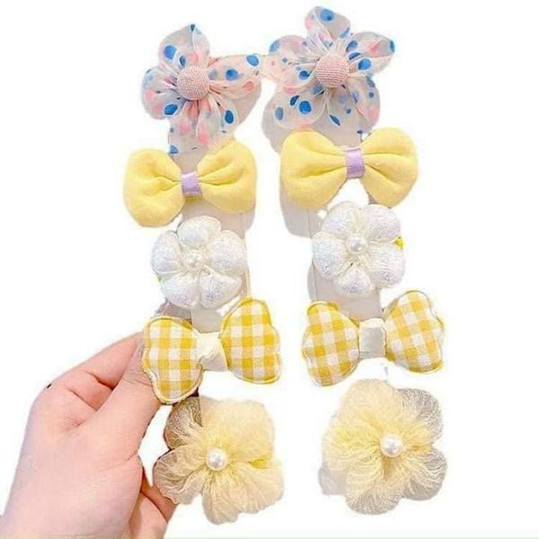 SET 10 KẸP TÓC NƠ STICKER HÌNH NƠ HOA NGỘ NGHĨNH CHO BÉ