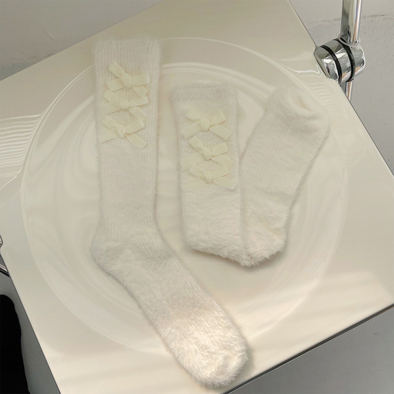 1 Đôi Tất Ngắn Đính Nơ Nữ Tính