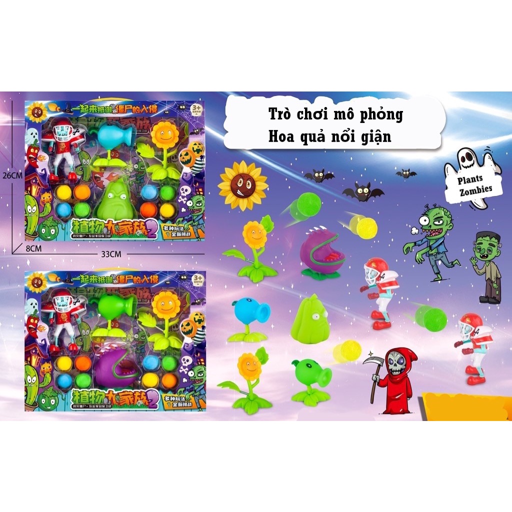 [Hàng mới về] Đồ chơi mô phỏng game Plants vs Zombies  - Đồ chơi Trồng cây bắn ma - Hoa quả nổi giận