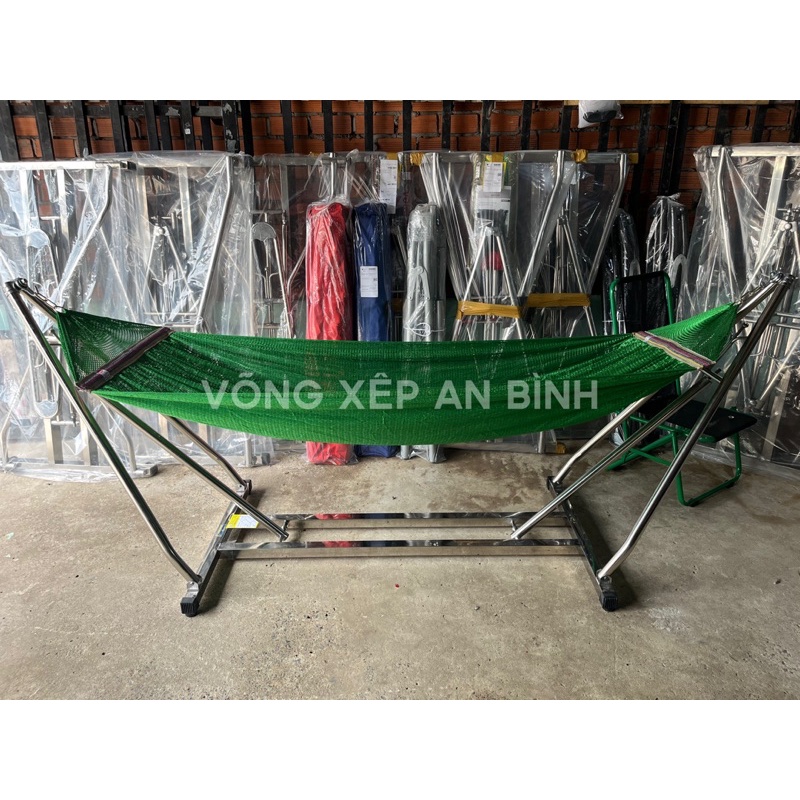 Bộ võng xếp inox chân vuông An Bình