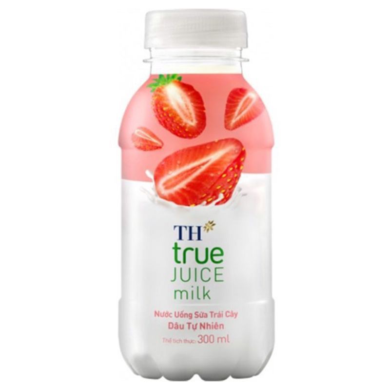 Nước Uống Sữa Trái Cây TH True Juice Milk Dâu/Cam Tự Nhiên Chai 300ml