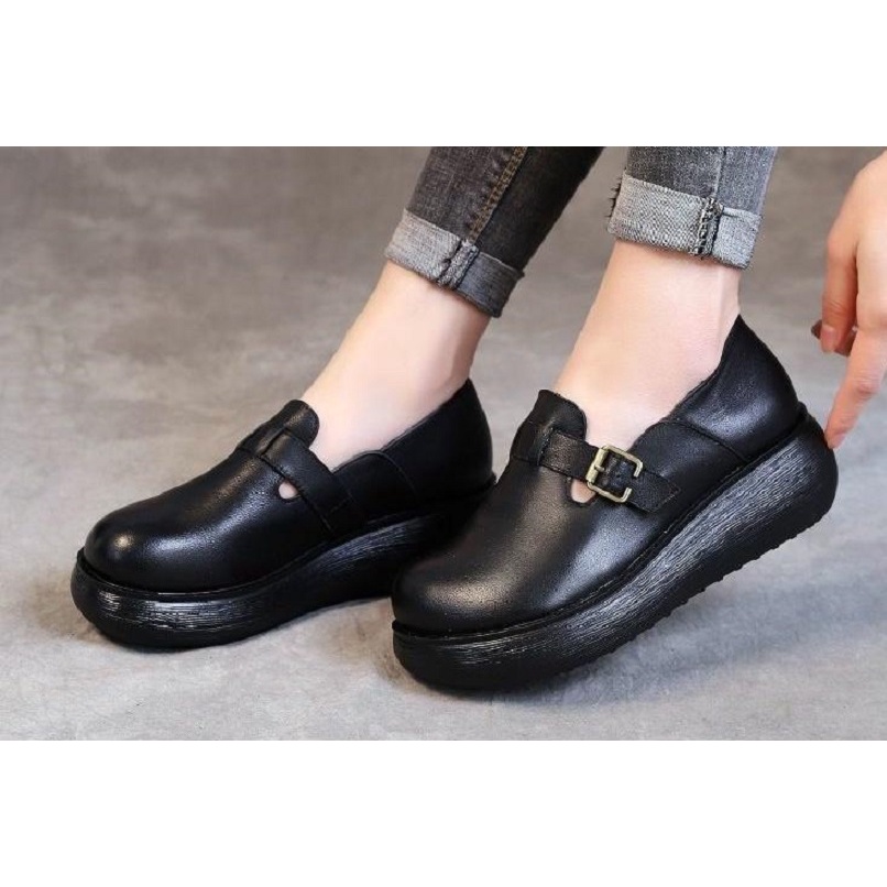 [ĐỘC ĐÁO] Giày búp bê đế bánh mì nobita 1 khóa vintage cute S067