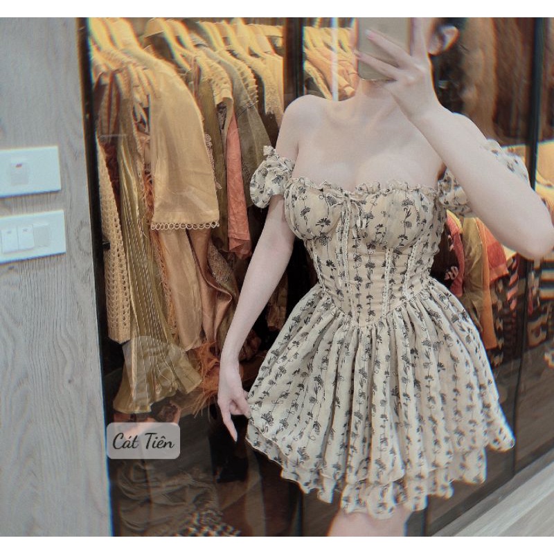 Đầm tơ dáng xòe