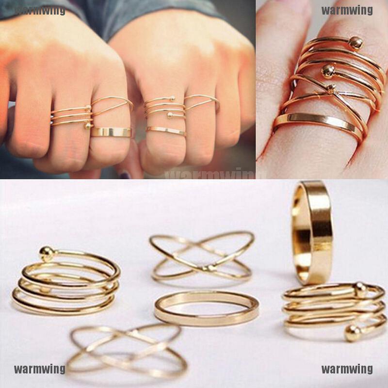 (MớI) Bộ 6 NhẫN HợP Kim NhiềU KiểU DáNg