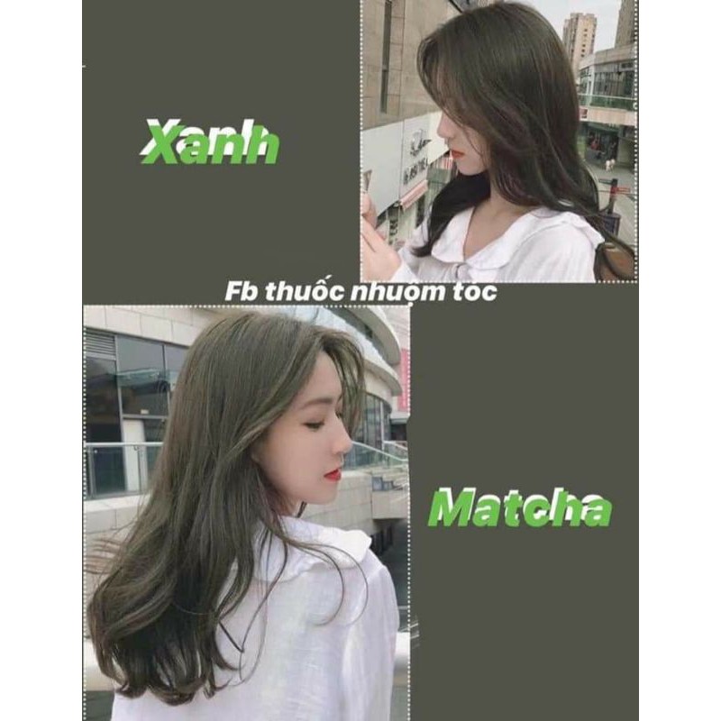 combo nhuộm xanh matcha nâu kèm oxi trợ dưỡng và găng tay | BigBuy360 - bigbuy360.vn