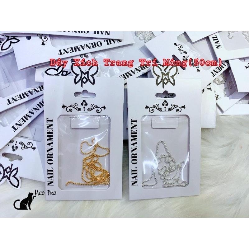 Dây xích bi trang trí móng tay chân