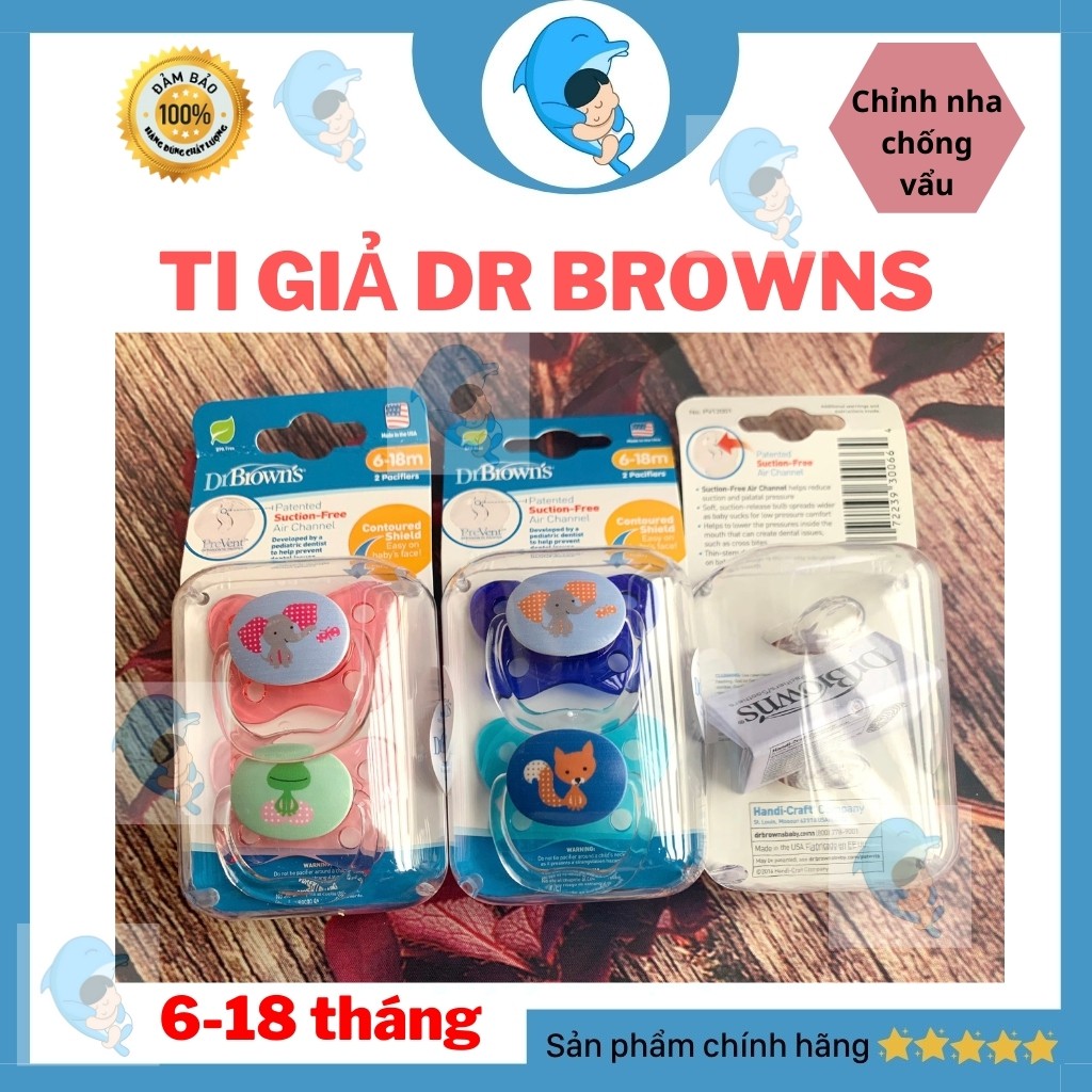 Ti Giả Chỉnh Nha Dr Brown's Của Mỹ Cho Bé Chính Hãng Giúp Trấn An Vào Giấc Ngủ, Ngủ Sâu Giấc